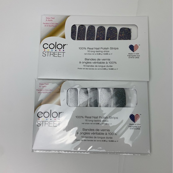 NWT Colorstreet nail strips set of 2 Deepwater navy sparkle Lightyear glitter - Picture 4 of 6